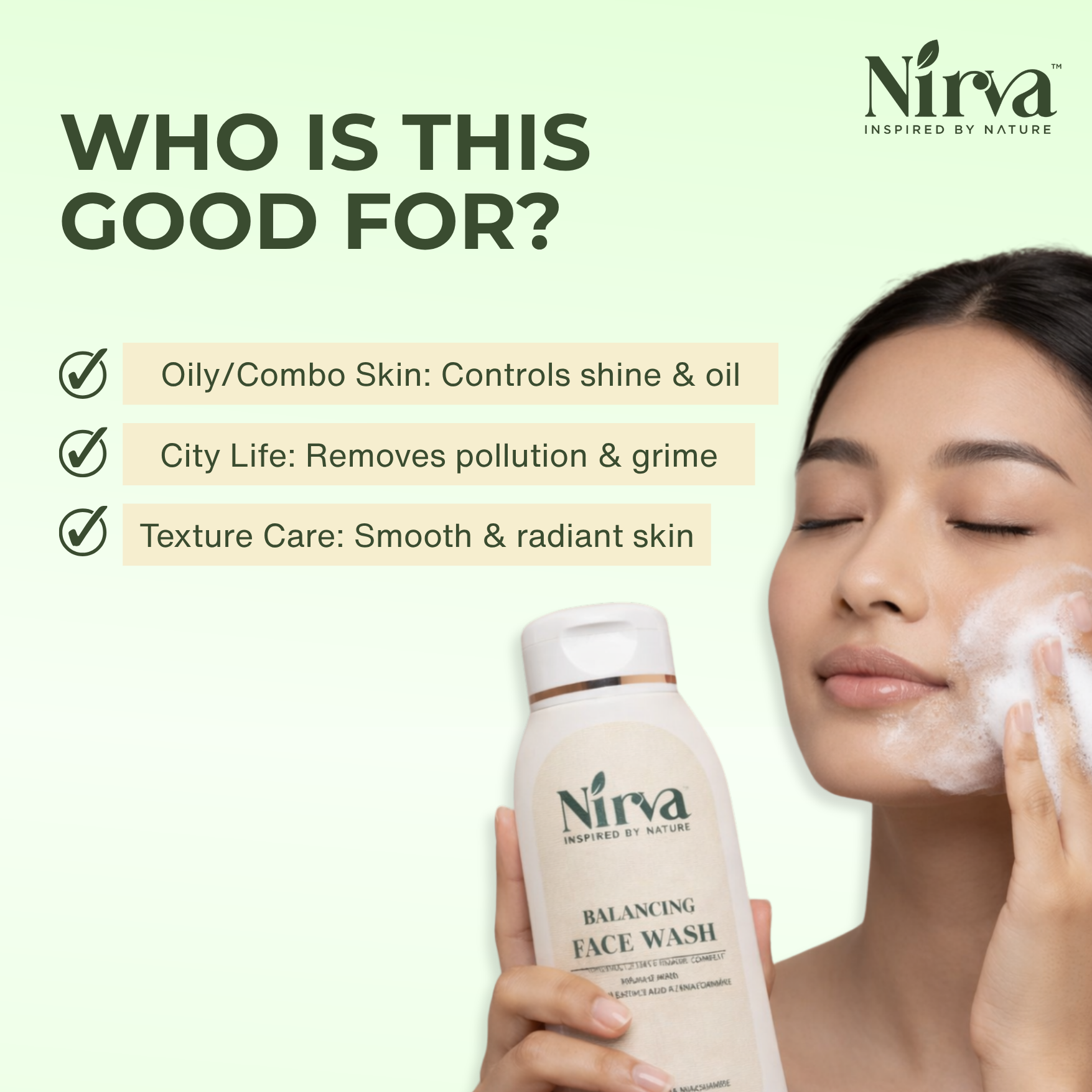 Nirva Botanical Acne Control Face Wash 100ml